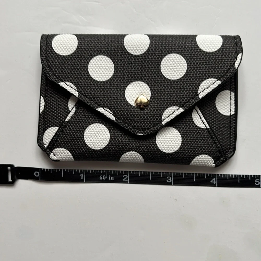Kate Spade LIMITED EDITION Black and White Polka Dot Envelope Card Case